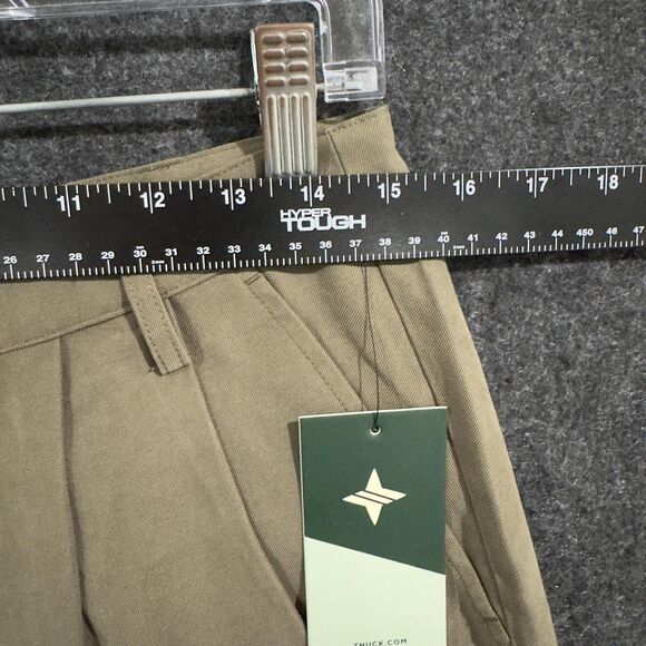 Tuckernuck Felix Shorts Women's 6 Olive Green Pleated Front Rayon Pockets - Picture 6 of 10